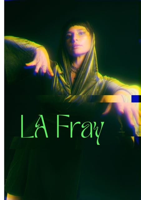 La Fray Bio Pic1 Medium – Sonic Bloom Artist with name La Fray on background of black